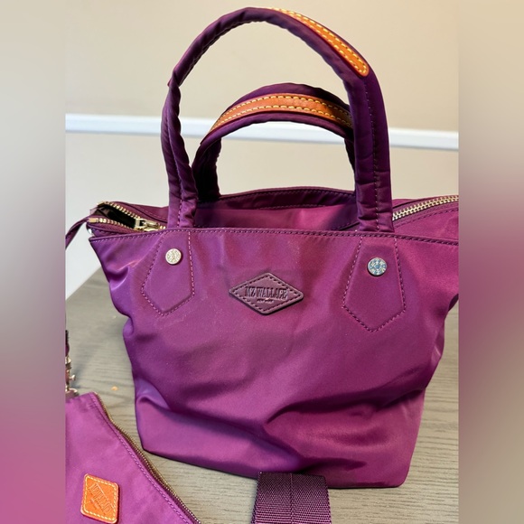 Small MZ Wallace top handle w crossbody strap and pouch. - Picture 2 of 5